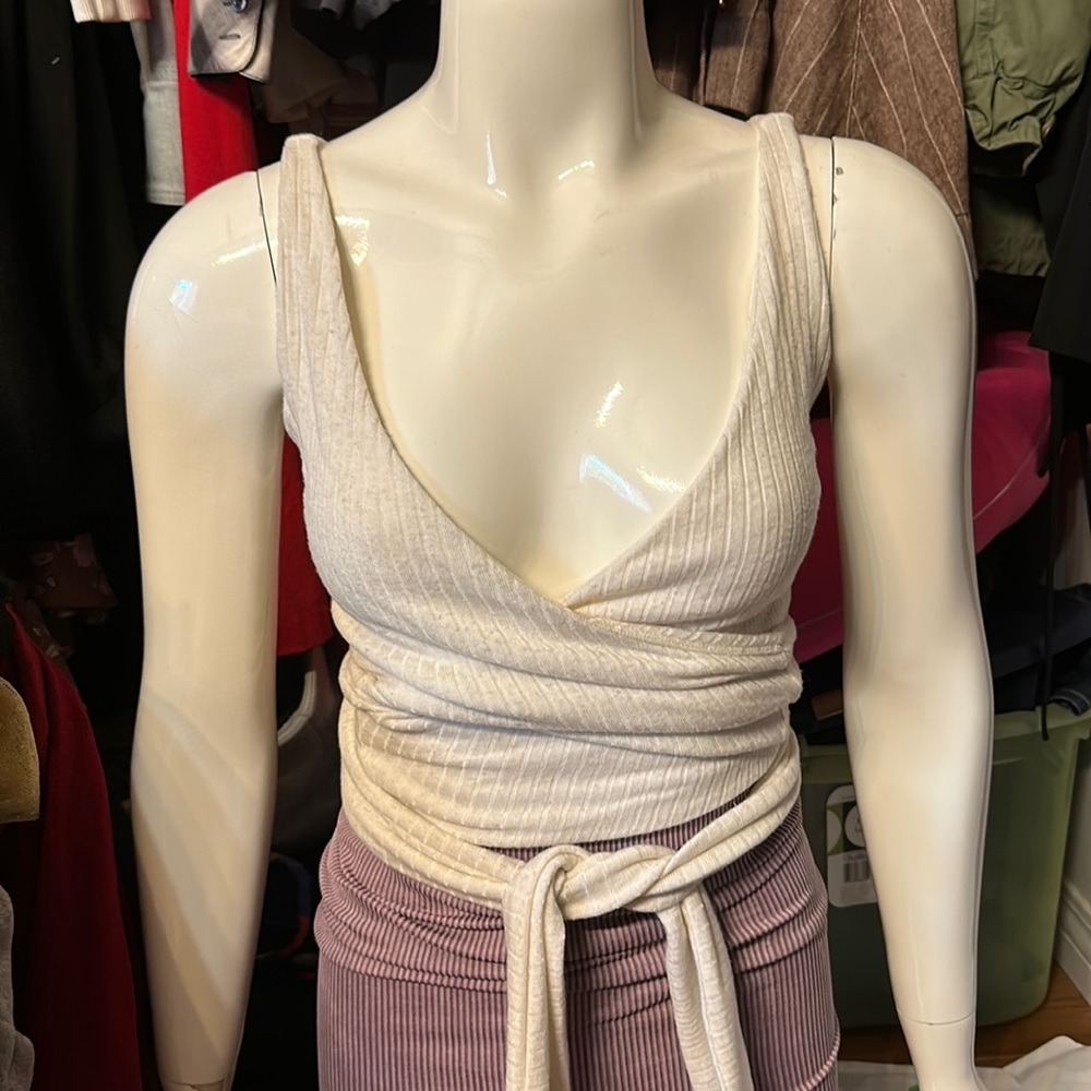 Reformation ribbed wraparound top